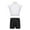 White, variant on TiaoBug Kids Girls 2 Piece Dance Outfits Sleeveless Crop Top and Shorts Gymnastic Set Black 16