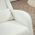 thumbnail image 3 of Tynzuro Sherpa Rocking Chair with Adjustable Footrest and Storage Pocket for Nursery/Living Room, Ivory, 3 of 8