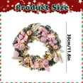 thumbnail image 3 of Pastel Christmas Door Wreath, Candy Cane Pine Wreaths for Front Door with Pink and Gold Ball Pink Bows for Fireplace Xmas Decorations, Wall Party Staircase Indoor Outdoor Holiday Decor, 3 of 9