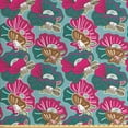 thumbnail image 1 of Floral Fabric by the Yard, Natural Theme Colorful Drawing Flower Patterns and Butterflies, Upholstery Fabric for Dining Chairs Home Decor Accents, 3 Yards, Pale Teal Hot Pink by Ambesonne, 1 of 2