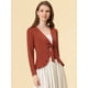 thumbnail image 3 of Cardigan de Punto Allegra K dobladillo Rizado Rojo marrón L, 3 of 5