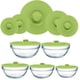 thumbnail image 1 of Juego de 5 tapas elásticas de silicona | Tapas autosellantes aptas para microondas y lavavajillas | Tapas reutilizables para ollas y sartenes | Azul, verde y rojo, 1 of 7