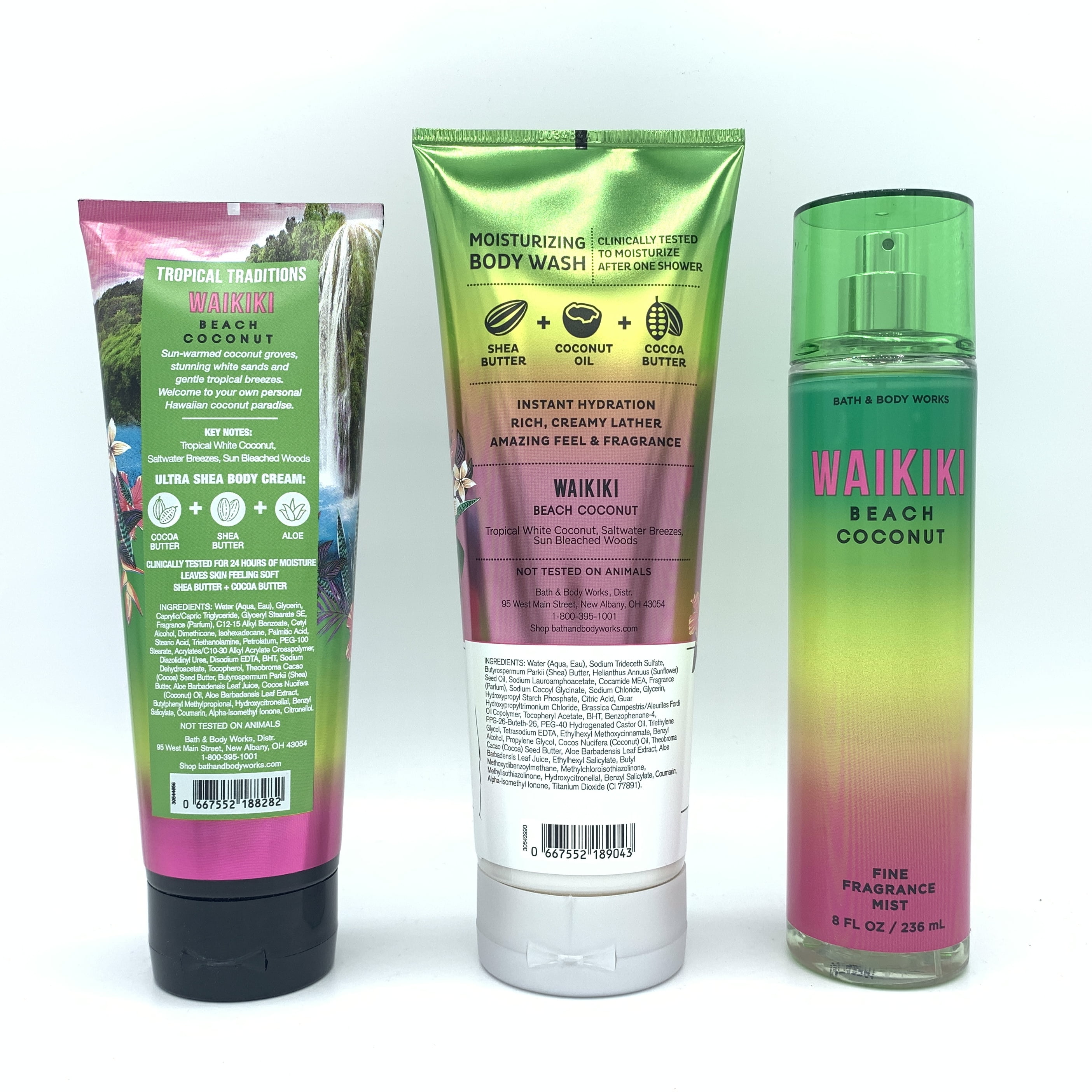 Buy Bath and Body Works Waikiki Beach Coconut Body Cream, Body Wash and