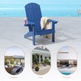 thumbnail image 5 of ACEGOSES 1 Pcs Outdoor Patio Adirondack Chair with Cup-holder for Garden, Lawn Yard and Beach, Navy Blue, 5 of 9