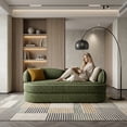 thumbnail image 2 of 80" Sleeper Sofa Couch, Convertible Deep Seat Corduroy Couch Bed for Living Room & Small Spaces, Modern Green, 2 of 7