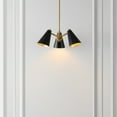 thumbnail image 2 of SAFAVIEH Naveeda 3-Light LED Black Iron Pendant Light with Black Shade, 2 of 9