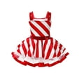 thumbnail image 2 of CHICTRY Little Girls Sequins Christmas Dance Dress Stripes Tutu Leotard Dress Red 6, 2 of 7