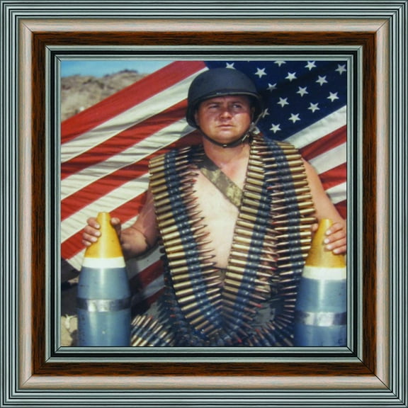 Historically Yours Soldier American Flag,  Military Framed Wall Decor, 10x10 8519