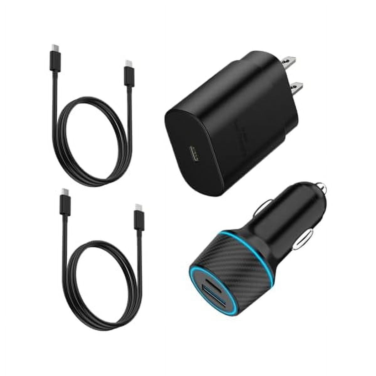 25W Super Fast Charger Type C Wall/Car Charger Combo Kit for Samsung Galaxy S25 S24 S23 S22 S21 Ultra Plus A53 A52 A14 A15 A25 A42 A32 Xcover 7 6 iPhone 1615 Pro Max Pixel 8 7 6a Moto LG USB C Cable