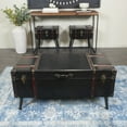 thumbnail image 2 of DecMode 40, 19, 19"W Black Faux Leather Studded Coffee Table with Latches and Handles, 3-Pieces, 2 of 14