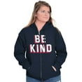 thumbnail image 4 of Be Kind Happy Peace Love Inspiring Zip Up Hoodie Men's Women's Brisco Brands S, 4 of 6