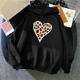 thumbnail image 2 of Womens Hoodies Graphic Plus Size Heart Printed Oversized Sweatshirt Casual Loose Pullover Hooded Top Pockets (Black 2XL), 2 of 3