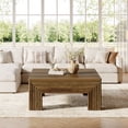 thumbnail image 5 of Finmind Square Coffee Table for Living Room, 39.4'' Farmhouse Large Center Table, Easy Assembly, Rustic Brown, 5 of 9