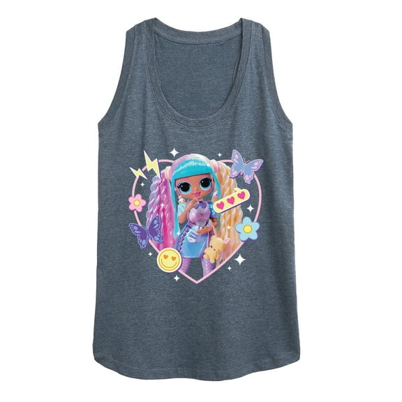 LOL OMG! Fashion Dolls - Candylicious, Butterflies, & Hearts - Women's Racerback Tank Top