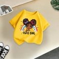 thumbnail image 4 of Curuila Kid Girls Tops Cartoon Print Crew Neck Short Sleeve Tee Summer Casual Loose T Shirt Yellow Size 2-4 Years, 4 of 4