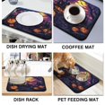 thumbnail image 4 of Halloween Horror Orange Pumpkin Spooky Castle Dish Drying Mat Coffee Bar Mat Non Slip Foldable Washable 18x24 Inch Inch Dry Pad for Coffee Tableware Sink Countertop, 4 of 7