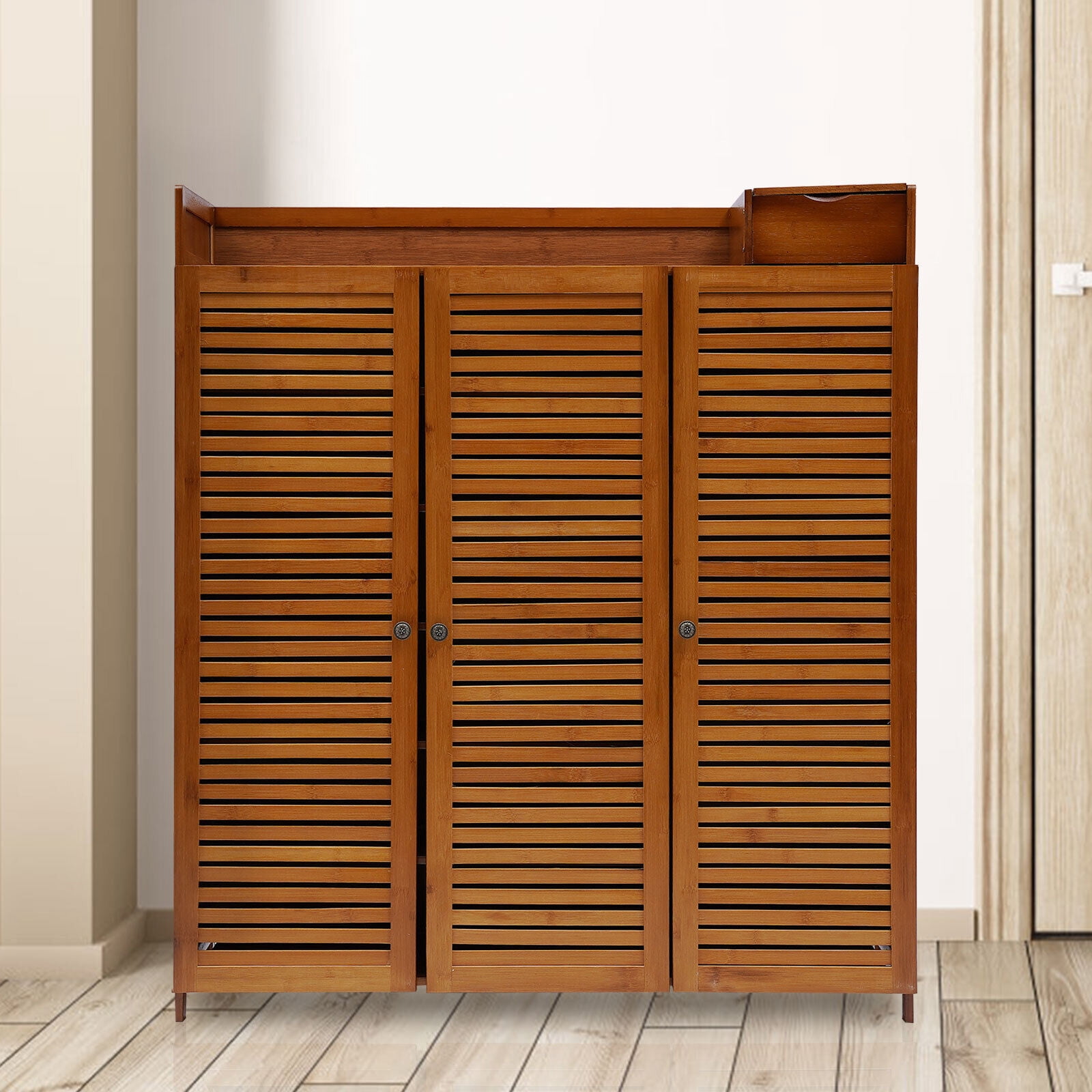 Wood Shoe Storage Rack Entryway Shoe Cabinet Shoe Organizer Closet Cabinet