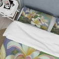thumbnail image 4 of Designart "Blossoming Plumeria in White and Yellow III" Floral Bedding Covert Set - Traditional White Bed Set With 2 Shams, 4 of 6