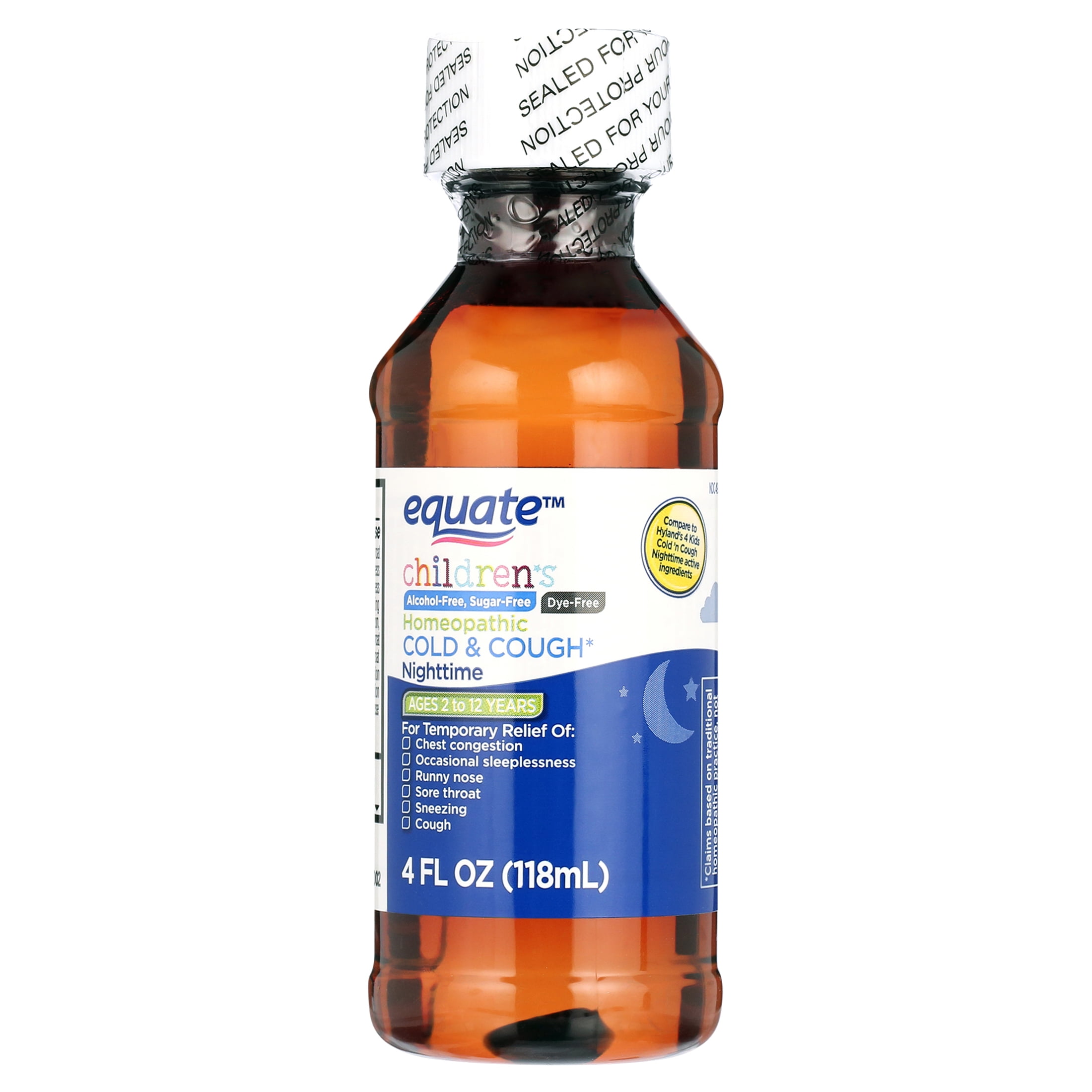 Equate Children's Homeopathic Daytime and Nighttime Cold and Cough Liquid Value Pack, 8 fl oz, 2 Pack