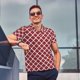 thumbnail image 4 of Fotbe Red Moroccan Camiseta Polo de Golf para Hombre con Estampado – Camisa Deportiva Transpirable con Cuello Abotonado-Small, 4 of 6