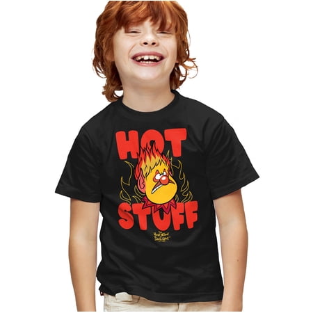 The Year Without Santa Claus Hot Stuff Kids T Shirt for Youth Boys and Girls, Black, X-Large