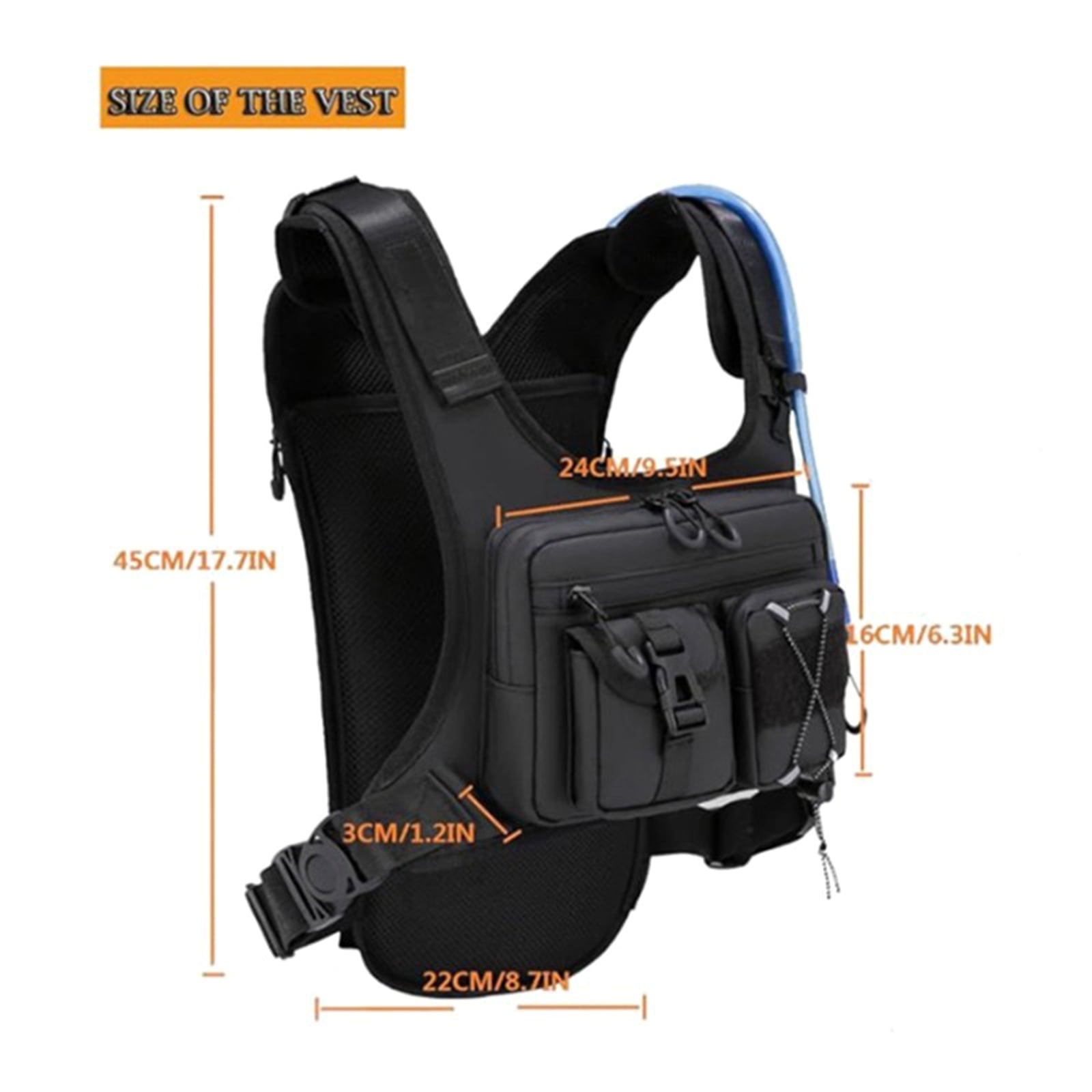 Travel Outdoor Storage Bag Vest Pack Feature Front Panels Perfect For Running Training Biking Backpacking