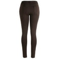 thumbnail image 2 of La Bijou 611S Ultra Stretch Skinny Pants Jeggings for Women Juniors - Brown, L, 2 of 5
