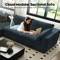 thumbnail image 5 of 118" V Shaped Corner Modern Sofa Modular Sectional Cloud Couch,Deep Seat Upholstered Couches with Plush Corduroy Fabric for Living Room Furniture,Bedroom and Apartment,No Assembly Required,Blue, 5 of 8