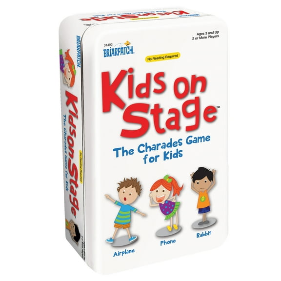 University Games Kids on Stage Charades Game for Kids Travel Tin, Ages 3 , Family Friendly