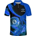 thumbnail image 3 of Personalized Billiard Polo Shirt Shirts Men Women Custom Name 3D Team Apparel Gift 8 Ball Pool S-5XL (Purple, XL), 3 of 8