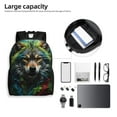 thumbnail image 6 of Fuzoiu Realistic Style Colorful Wolf Print Laptop Backpack,Work Business Backpacks, Large Capacity Nurse Bag College Bookbag for School, Waterproof Casual Daypack for Travel, 6 of 8