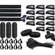 thumbnail image 1 of Kit de gestión de cables negro, 4 fundas para cables de conducto, 3 clips organizadores de cables de escritorio, 10+2 clips organizadores de cables de extensión, 15 clips adhesivos para cables, 1 of 5