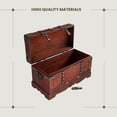 thumbnail image 6 of Pirate Treasure Chest Storage Box Durable Wood Metal Consction Que Hande, 6 of 7