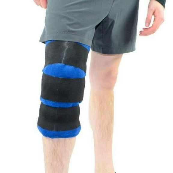 Athletic Knee Ice Pack Wrap Cold Gel Compression Brace- Relief from Pain and Swelling