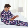 thumbnail image 6 of Sikiie mushroom colorful Skull star Mens Pajama Set, Soft Warm Long Sleeve Sleepwear, Cozy Button-Down Pjs for Men-Medium, 6 of 7