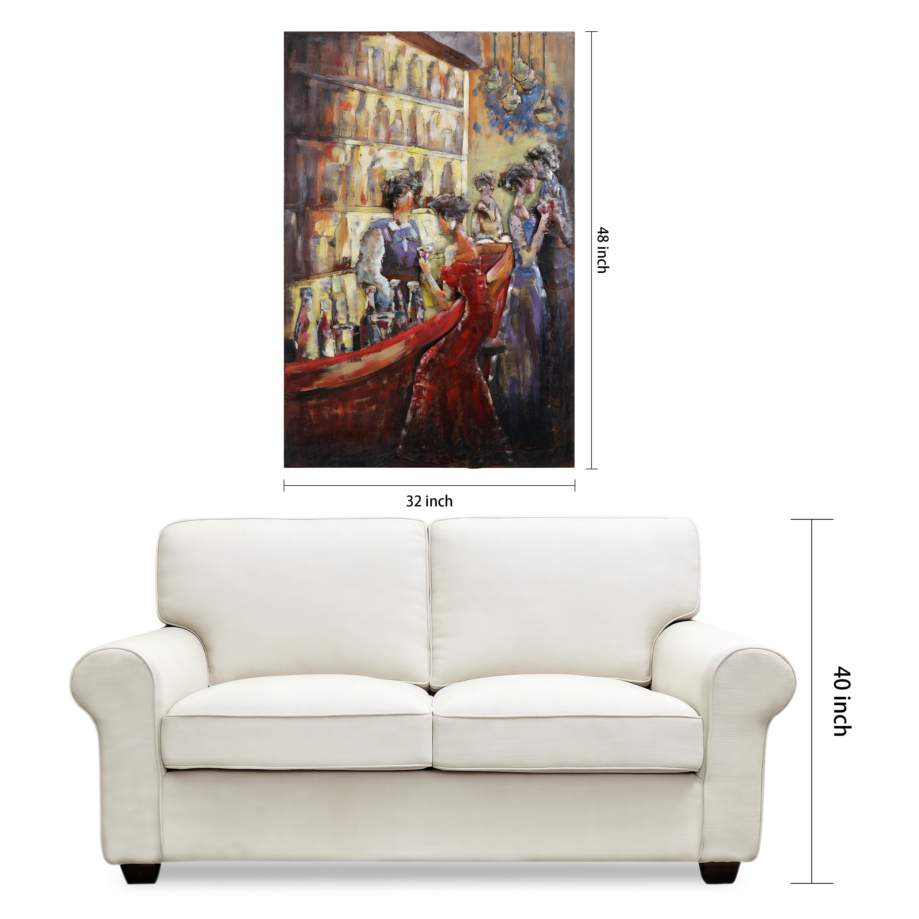 Empire Art Direct "Tavern" Mixed Media Iron Hand Painted Dimensional Wall Décor