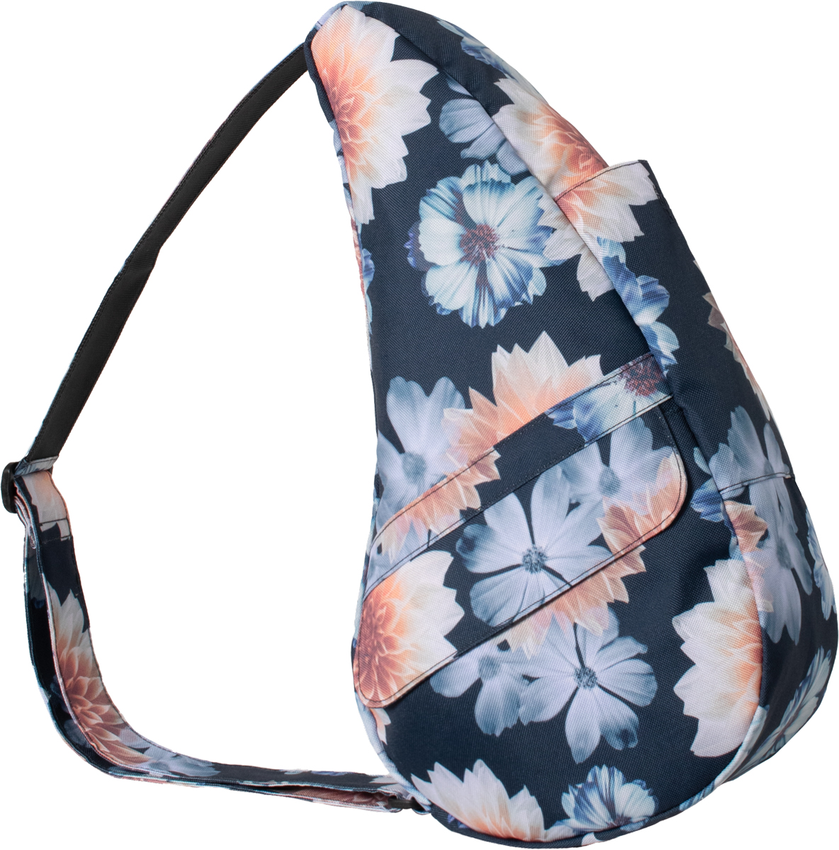 AmeriBag 17" Print Crossbody Sling Healthy Back Bag (Dahlias)