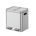 thumbnail image 1 of Poubelle Rectangulaire de Recyclage de 8 Gallons avec 2 Compartiments, Argent, 1 of 9