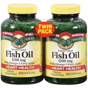 Spring Valley Fish Oil Dietary Supplement 1200mg, 100 pc, 2ct