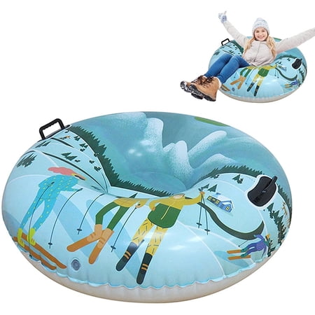 Winter Snow Tube, Inflatable Snow Sled for Kids and Adults, Heavy Duty ...