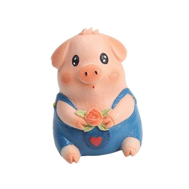 Estatuilla de resina Zulema cerdito decoración de sala de estar 3 cm x 4,5 cm x 5,5 cm