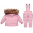 thumbnail image 5 of KAUOD Kids Puffer Snowsuits 2 Piece Front Pockets Ski Jackets Bib Pants Set Toddler Faux-F𝐮r Hood down Coats Snowpants Outfits, 5 of 8