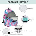 thumbnail image 4 of Pink and Blue Tie Dye Pattern Backpack for School, Cute School Bag with Adjustable Shoulder Straps and Padded Back, 13.4"x11"x4.7", 4 of 5