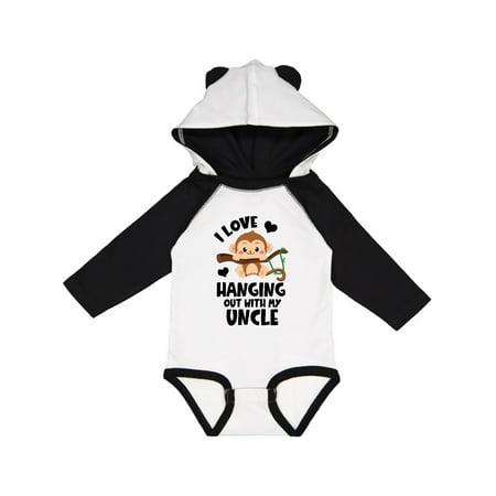 

Inktastic Monkey I Love Hanging out with My Uncle Gift Baby Boy or Baby Girl Long Sleeve Bodysuit