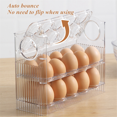 thumbnail image 4 of Rejilla para huevos para refrigerador, puerta abatible para refrigerador, bandeja para guardar huevos, contenedor para ahorrar espacio, caja para guardar huevos, color blanco, 4 of 7