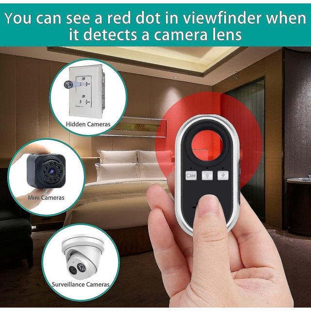 Hidden Camera Detector Spy Camera Finder Personal Safe Sound Alarm With Mini Led Flash Pocket Sized Camera Finder Locates Hidden Camera