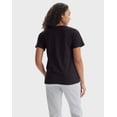 thumbnail image 3 of Hanes Perfect-T Women's V-Neck Cotton T-Shirt Black 2XL, 3 of 5