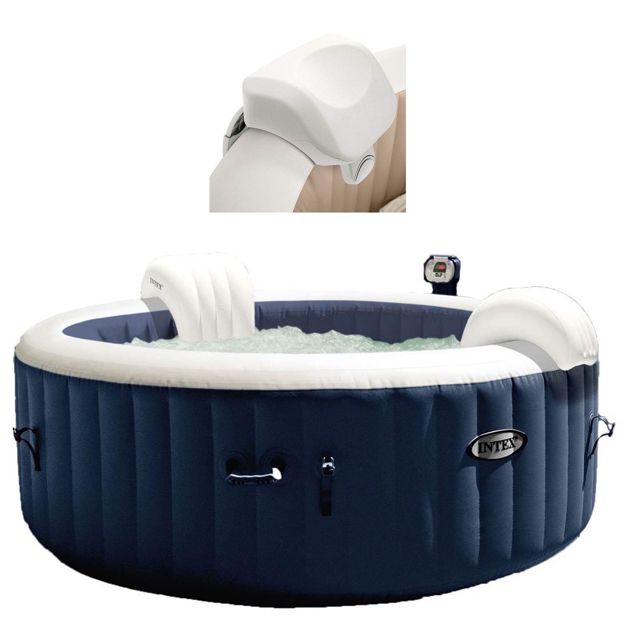 Intex PureSpa Inflatable Bubble Jets 4 Person Hot Tub With Soft Foam ...