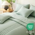 thumbnail image 3 of King Size Comforter Set - 7 Pieces Bed in a Bag Sage Green Comforters King Size Bed Set, Soft Bedding Set with All Seasons Comforter, Sheets, Pillowcases & Shams, 3 of 16