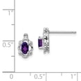 thumbnail image 2 of 925 Sterling Silver Amethyst Diamond Stud Earrings Ball Button Birthstone February, 2 of 6